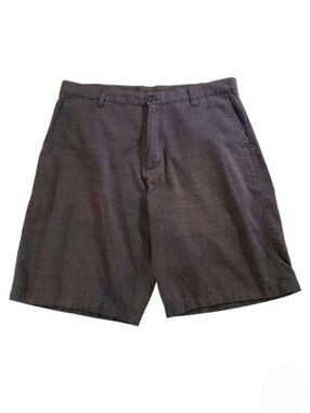 7044 * Subculture Flat Front Plaid Shorts Gray Black Size 36 Vintage Y2K